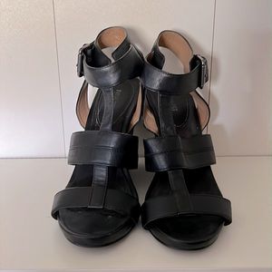 Nine West Black Wedge Sandals